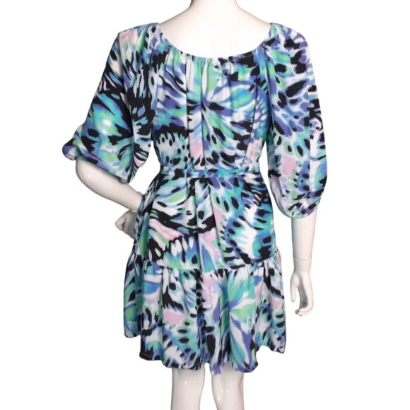 TOMMY BAHAMA Dress/Cover-up, S, Blue, On/Off shoulder, Stretchy neck, Short/mini - Picture 4 of 12